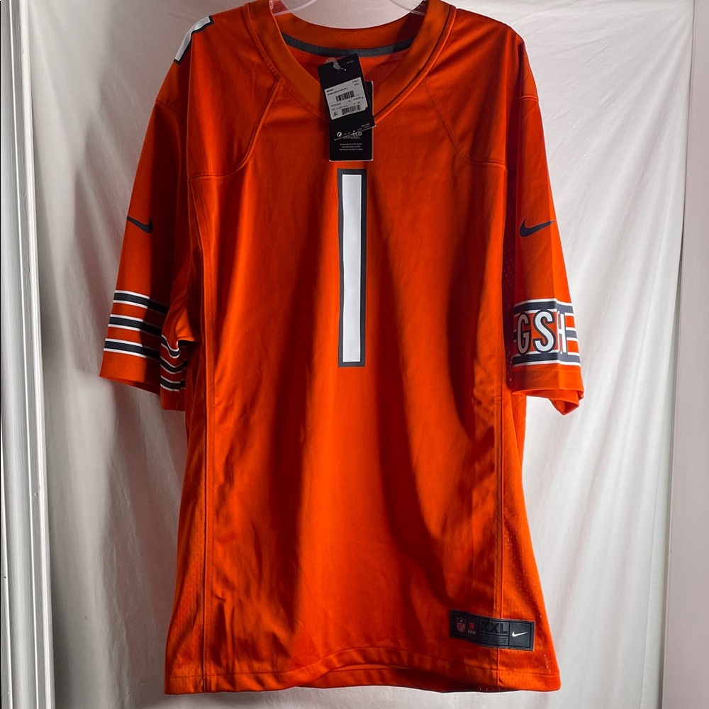 Nike On Field GSH Justin Fields 1 Orange Chicago Bears Nfl Football NWT XXL